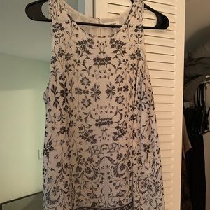 Off-White tank with dark blue design